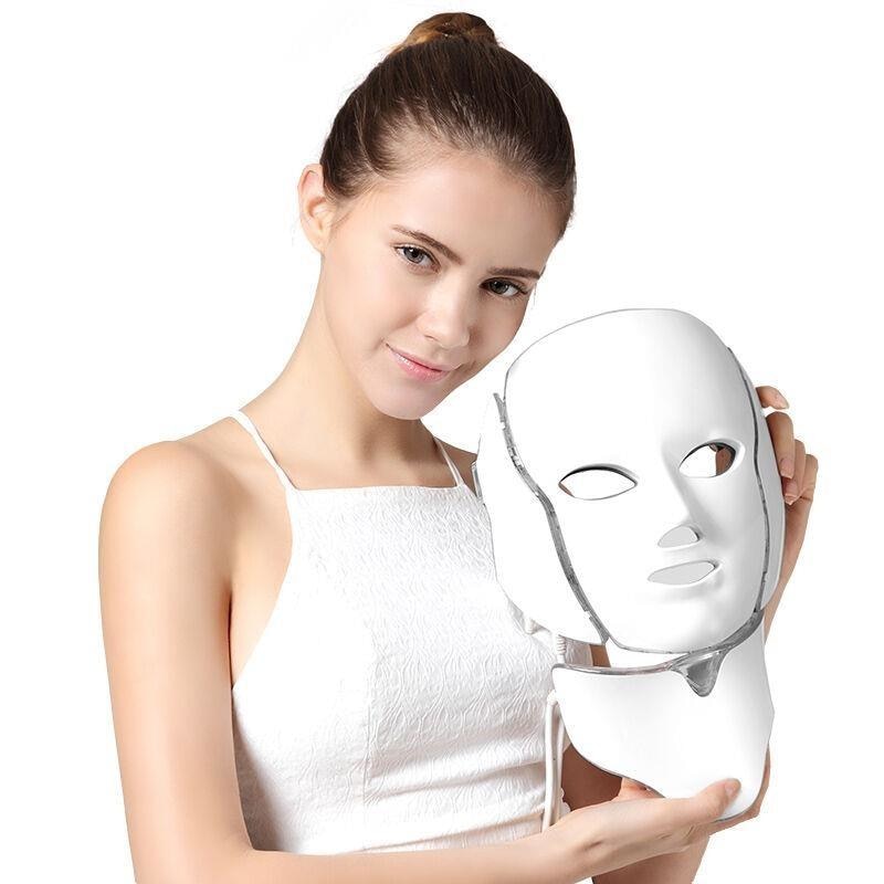 7-Color LED Face and Neck Mask for At-Home Skincare