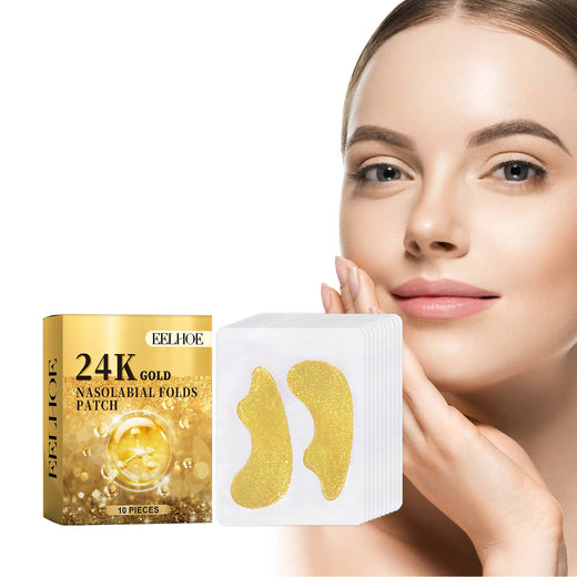 24K Gold Nasolabial Fold Patches - Firm & Smooth Mouth Lines