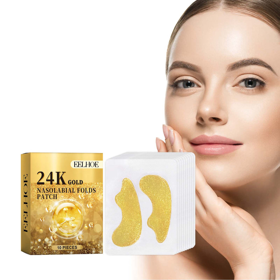24K Gold Nasolabial Fold Patches - Firm & Smooth Mouth Lines