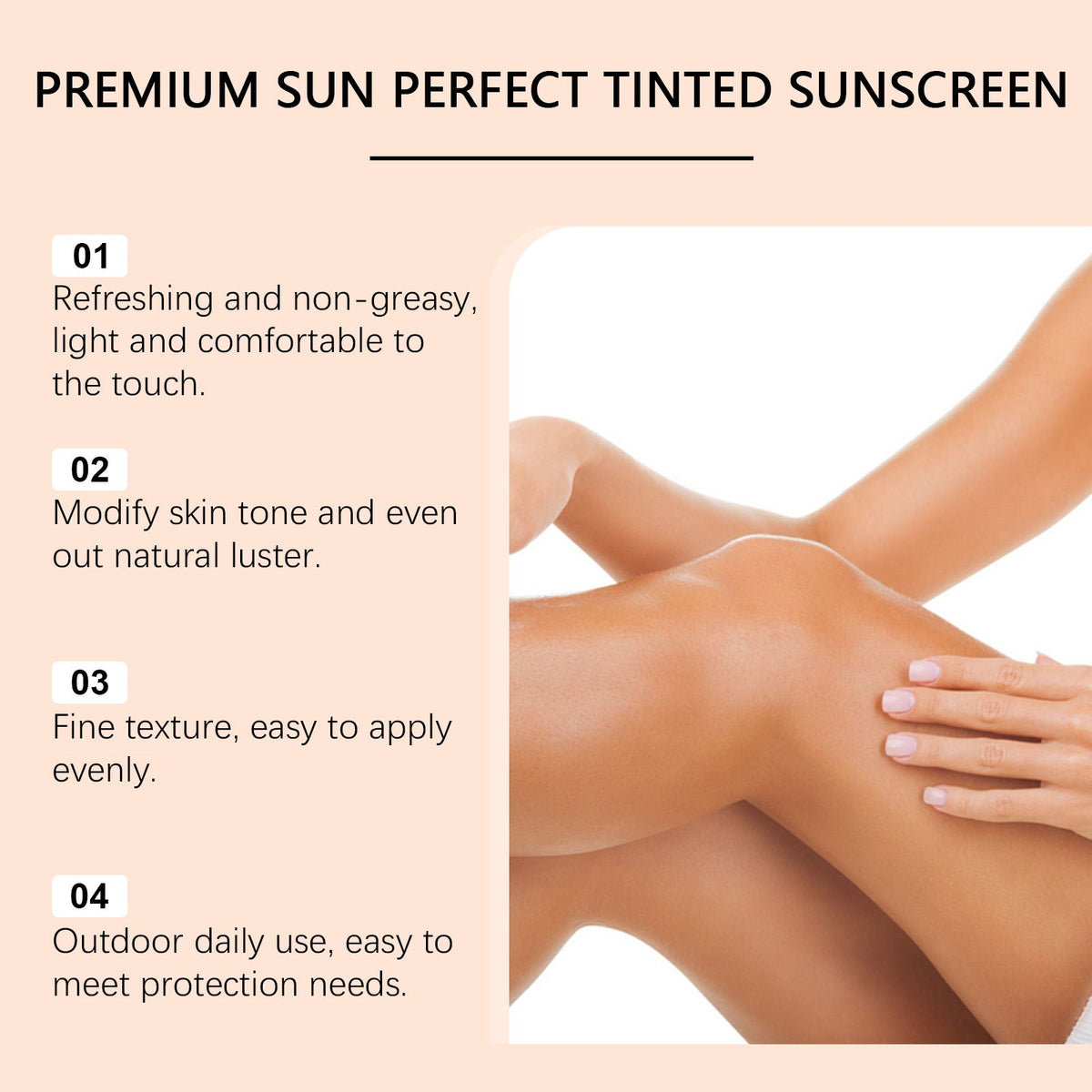 Tinted SPF 50 Sunscreen Cream Lightweight No White Cast