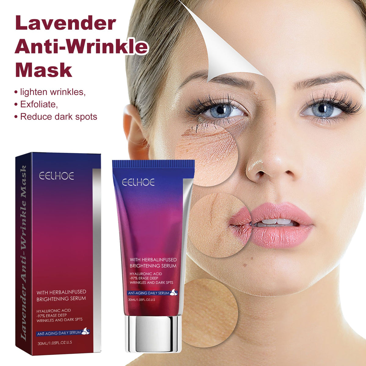 Lavender Anti-Aging Serum With Hyaluronic Acid For Wrinkles