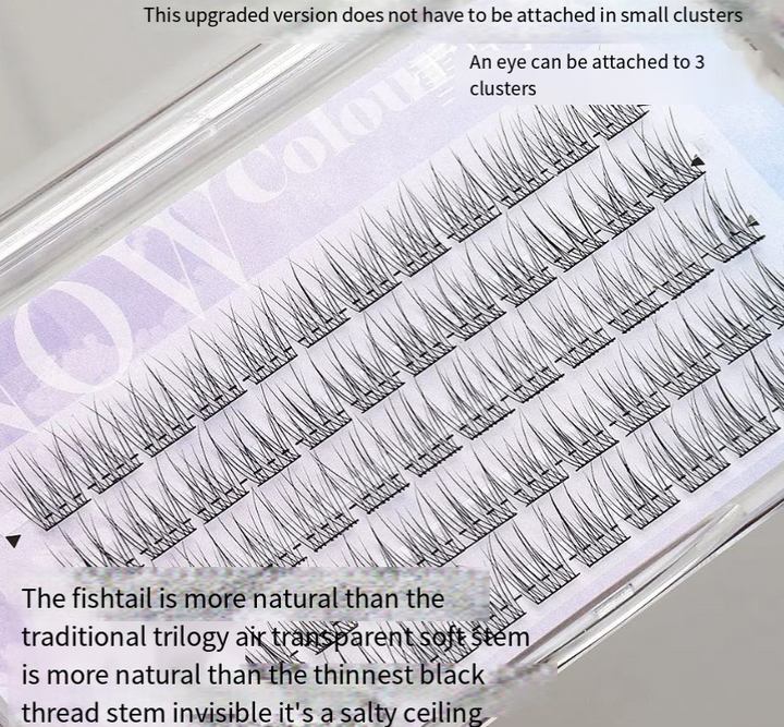 False Eyelashes Fishtail Clusters for Natural Wispy Lift