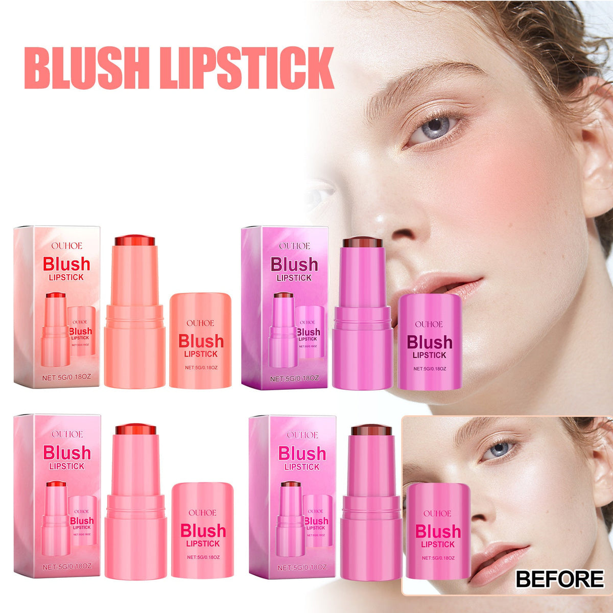 Jelly Blush Stick: Buildable Color for Lips & Cheeks