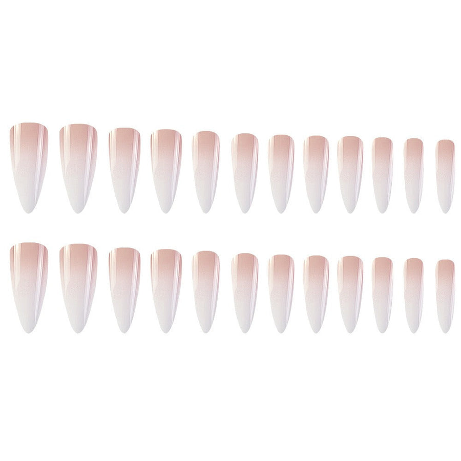 Milky Ombre Almond Press-On Nails — Salon-Perfect Gradient