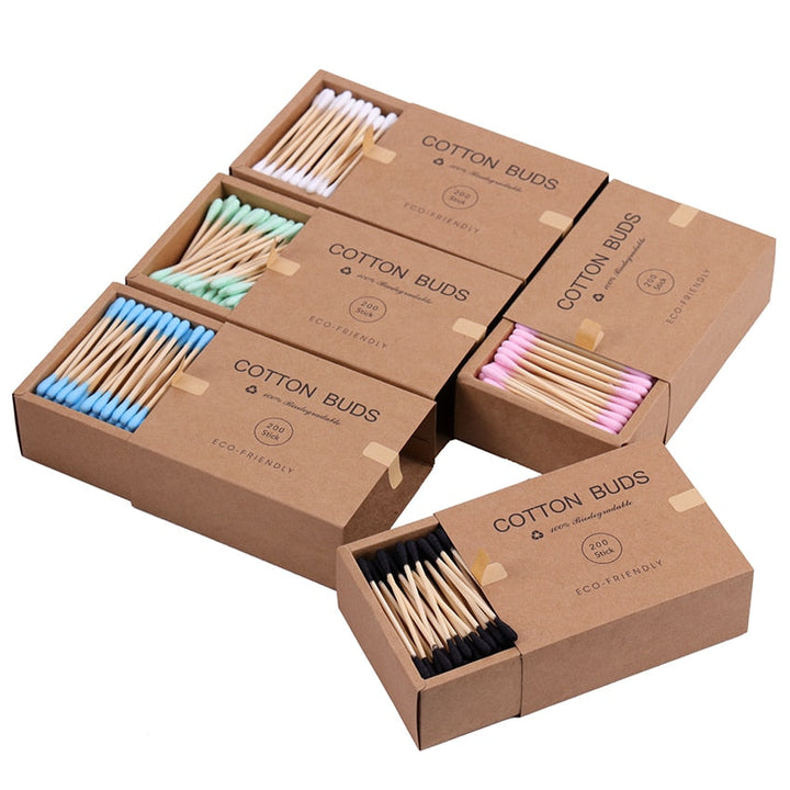 Bamboo Cotton Swabs – 200 Biodegradable Buds for Guilt-Free