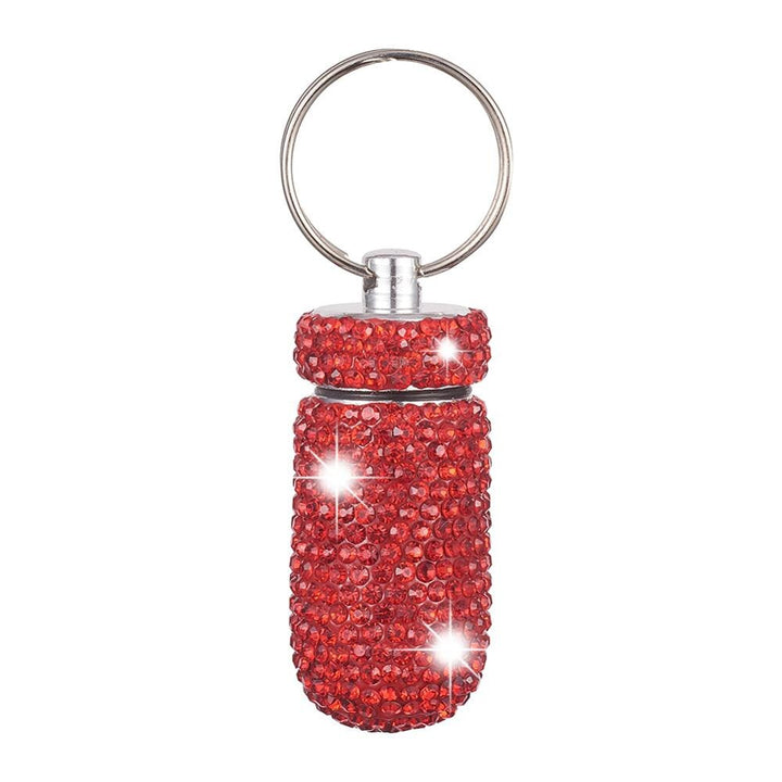 Rhinestone Pill Box Keychain — Glamorous On‑the‑Go