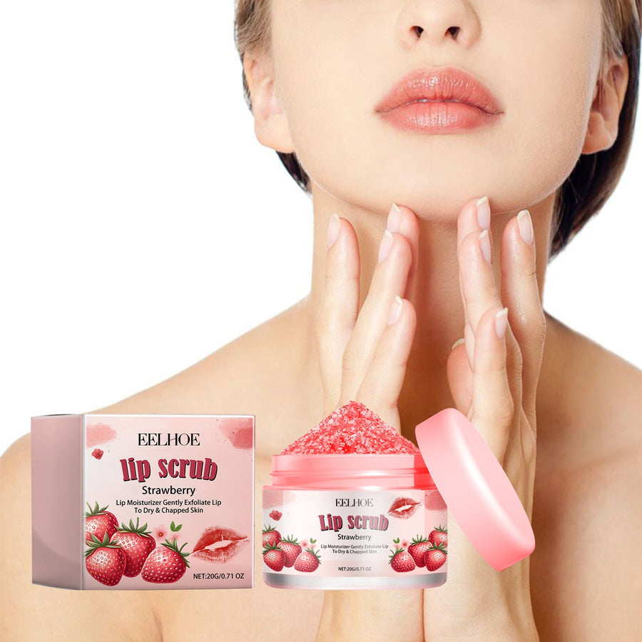Lip Scrub for Dry Lips — Strawberry Exfoliates & Smooths