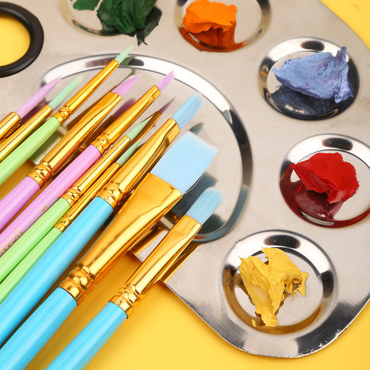 Pastel Paint Brushes Set — 10-Piece for Art & Halloween