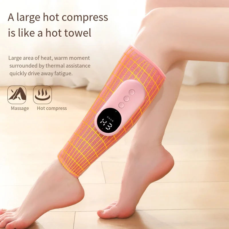Product demonstrating heat therapy with thermal visualization and benefit icons for massage and hot compress functions