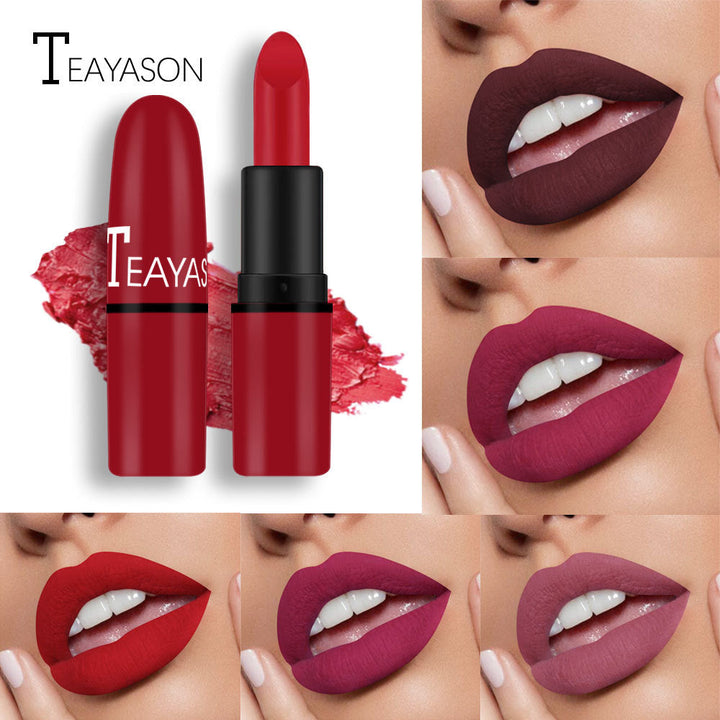 Matte Lipstick 12-Color Collection for Nude to Red Looks
