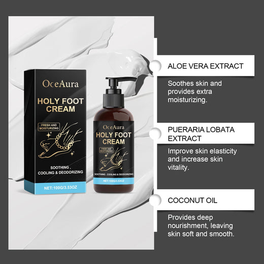 Foot Cream for Dry Heels, Cooling Daily Moisture Relief