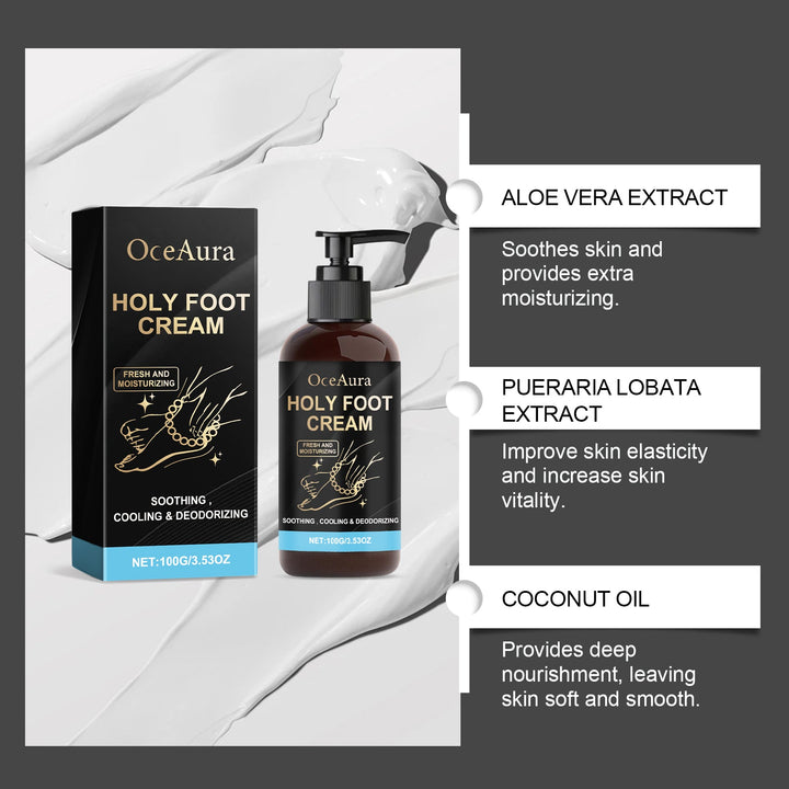 Foot Cream for Dry Heels, Cooling Daily Moisture Relief