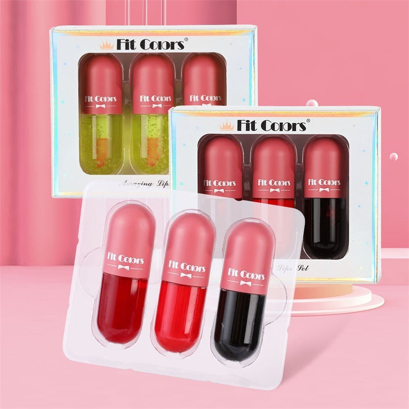 Three-Shade Lip Gloss Set With Shimmer & Moisturizing Color