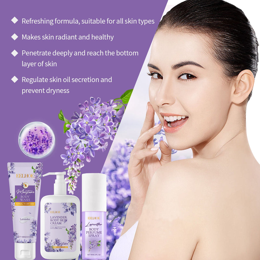 Lavender Body Care Set for Light, Hydrated Skin Feel