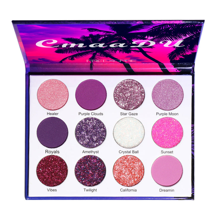 12-Color Eyeshadow Palette With Matte & Glitter Shades