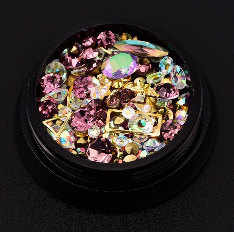 Nail Art Crystal Stones Set — 12 Shades for 3D Glam Designs