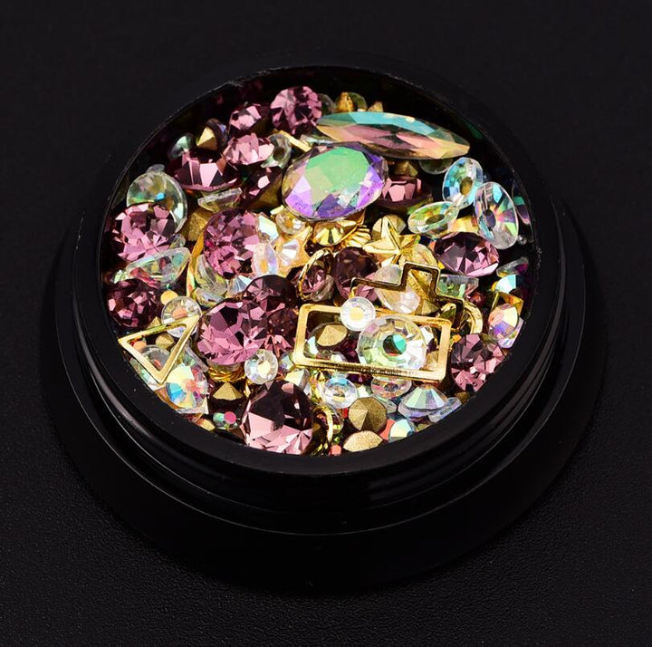Nail Art Crystal Stones Set — 12 Shades for 3D Glam Designs
