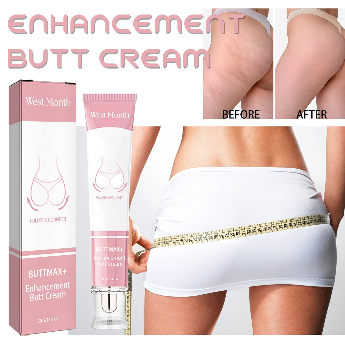 Butt Lift Cream with Fenugreek for Fuller, Firmer Curves