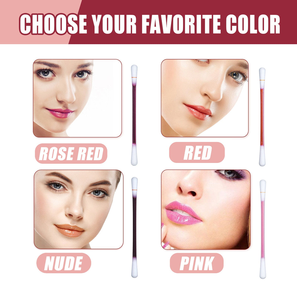 Portable Cotton Swab Lip Gloss for Quick, Glossy Color