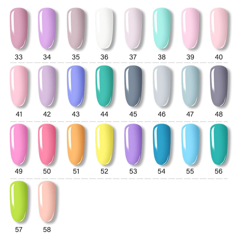 Detailed shade palette showing colors 33-58 completing the full collection