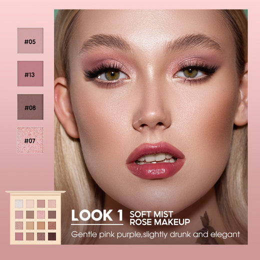 16-Color Sunset Eyeshadow Palette With Matte & Glitter