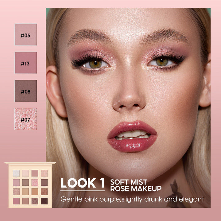 16-Color Sunset Eyeshadow Palette With Matte & Glitter