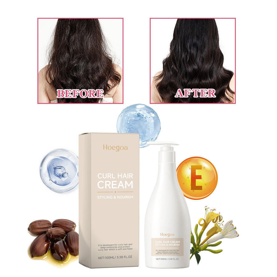 Curl Cream for Defined, Hydrated, Glossy, Frizz-Free Hair