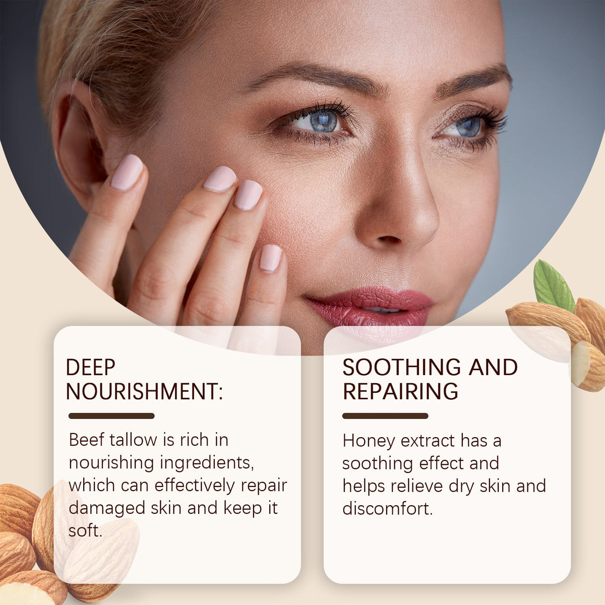 Tallow Face Cream for Dry, Irritated Skin Relief