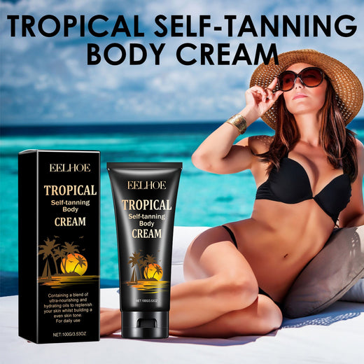 Tropical Self-Tanning Body Cream for Streak-Free Bronze Glow