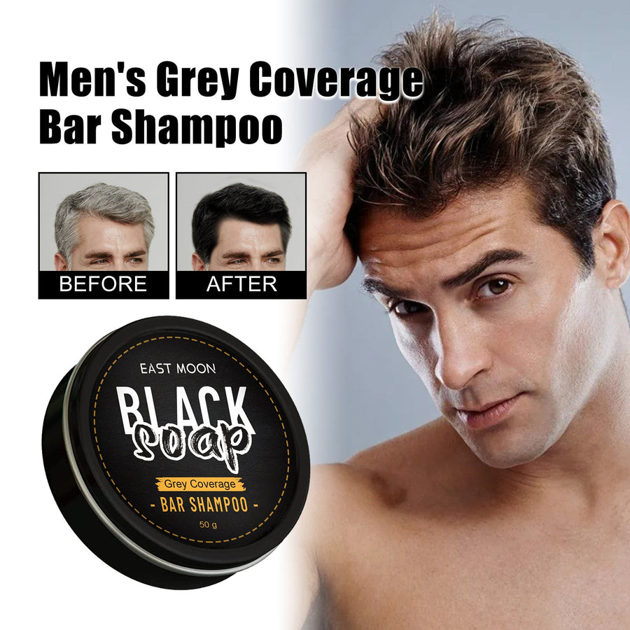 Men’s Grey Coverage Shampoo Bar for Darker-Looking Hair