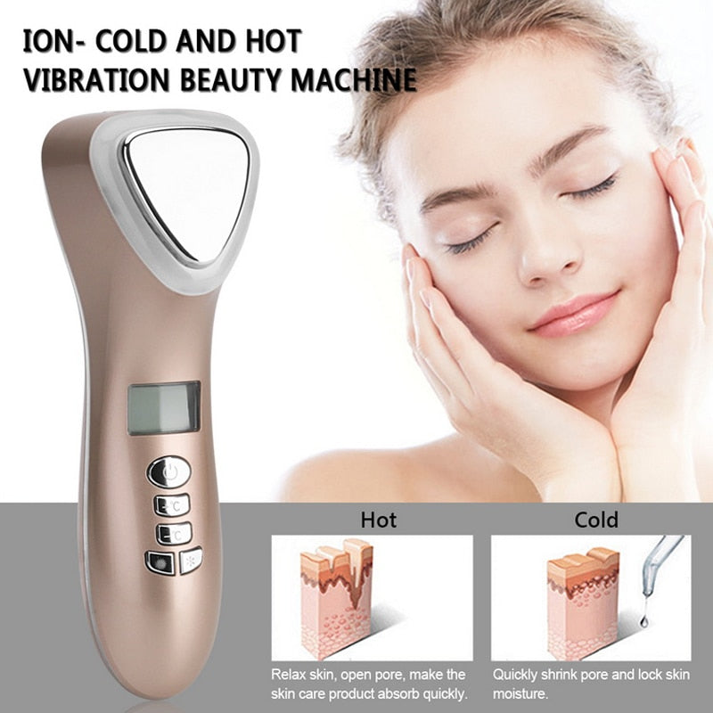 Hot & Cold Cryotherapy Facial Device — LED & Ultrasonic