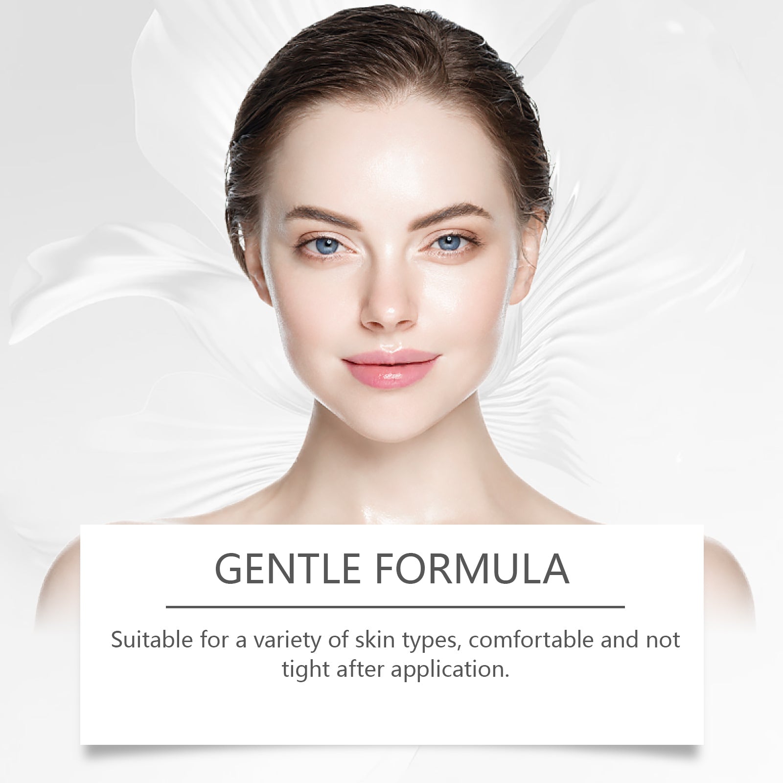 Woman with smooth, glowing, hydrated complexion