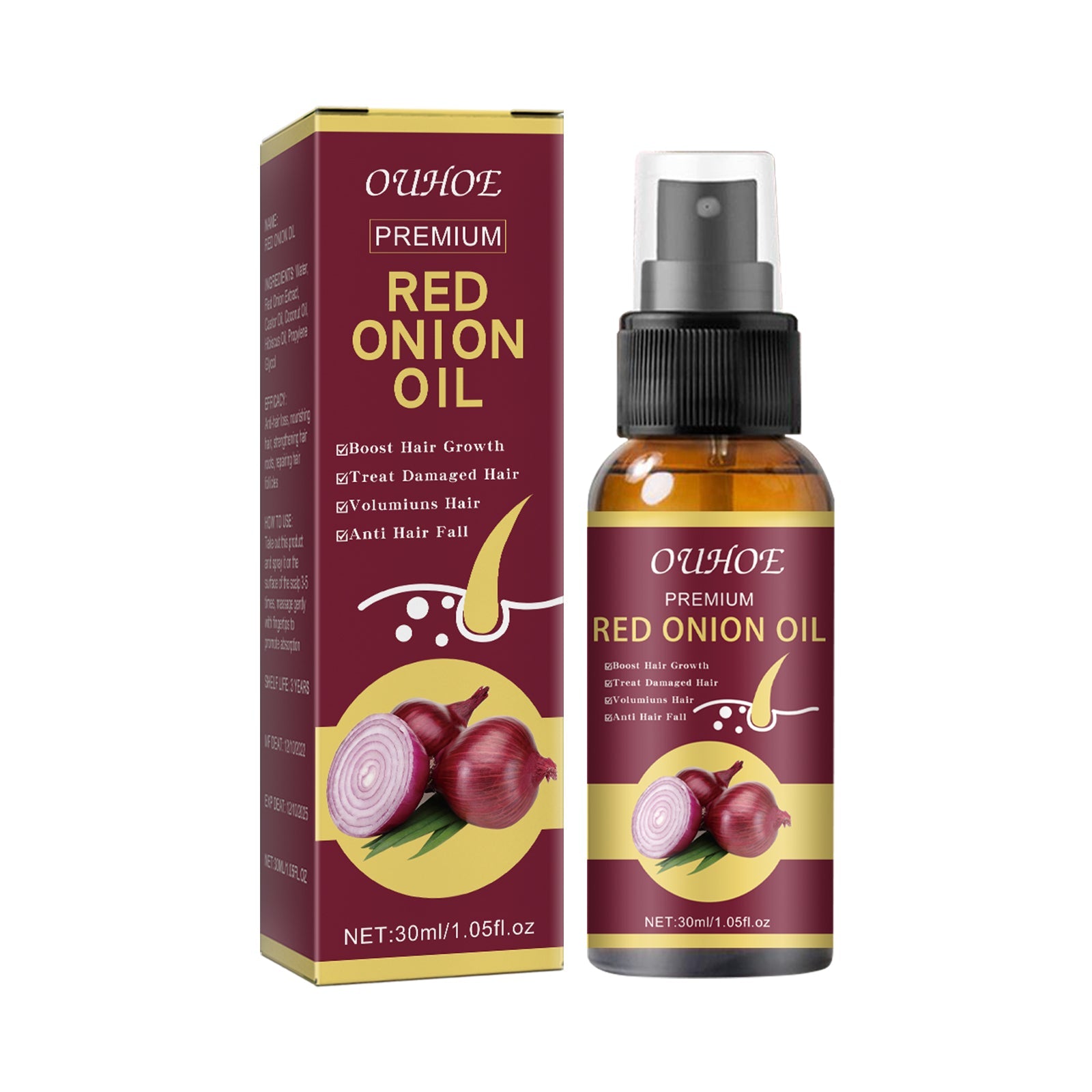 Product box and spray bottle displayed side-by-side against neutral background showing full packaging design