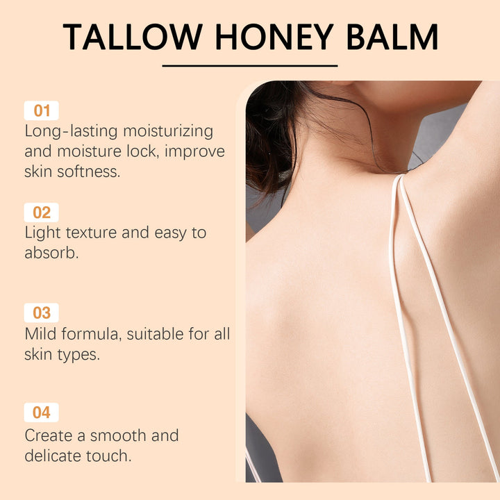 Beef Tallow Honey Cream for Deep Non-Sticky Hydration
