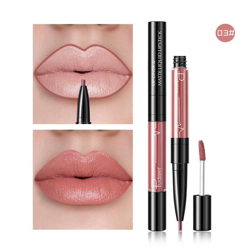 2-in-1 Matte Lipstick & Lip Liner for Defined Lips