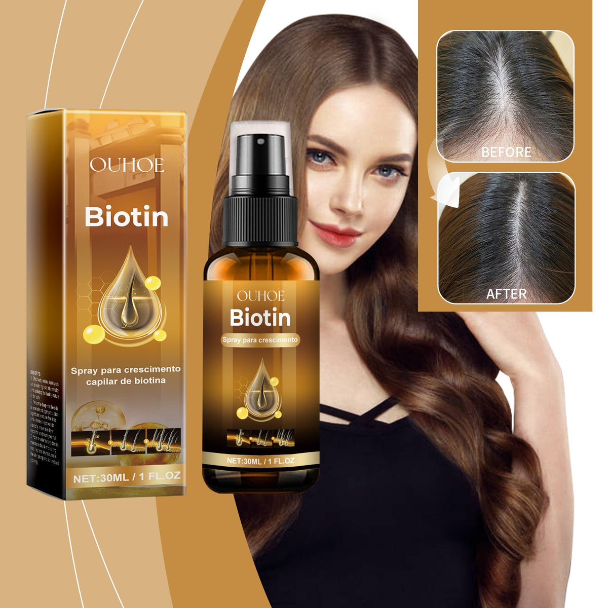 Biotin Scalp Spray for Nourished, Healthier-Looking Hair