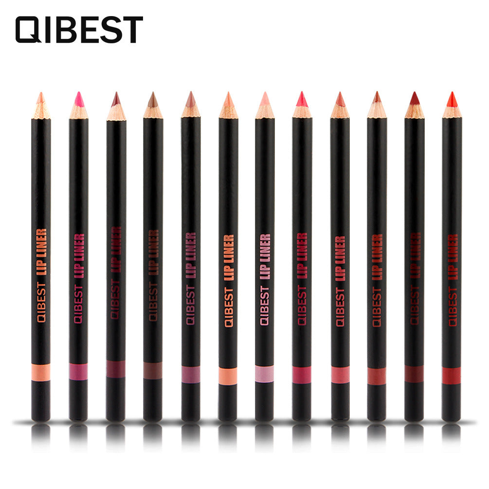 Waterproof Lip Liner Set, 12 Shades for Precise Definition