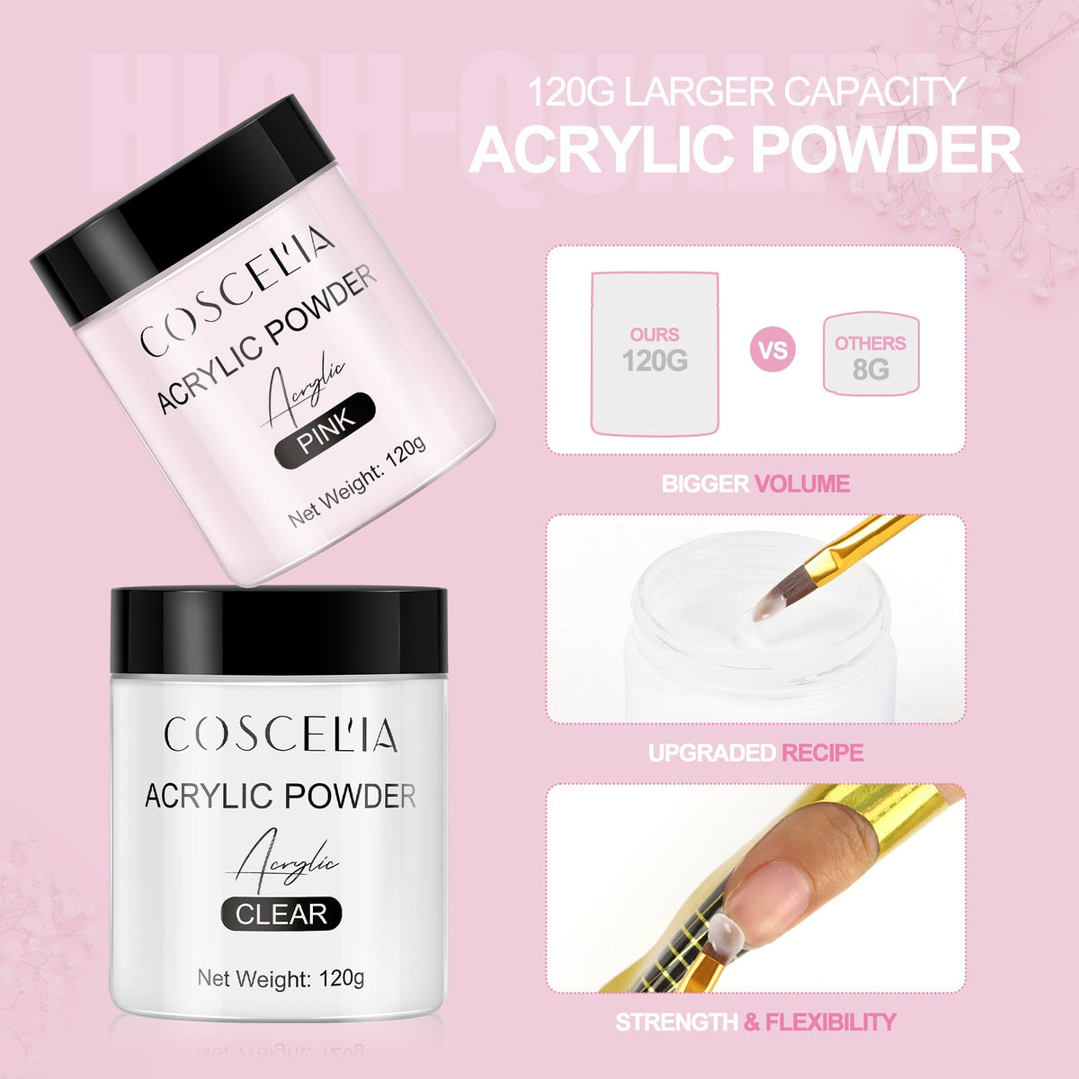 120g Professional Acrylic Nail Kit — Salon-Quality Powder