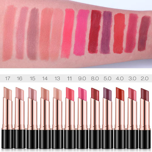 12-Color Velvet Matte Lipstick for Long-Lasting Wear