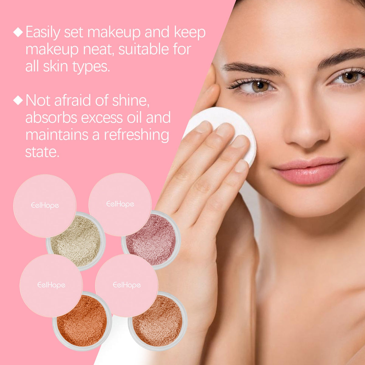 Setting Powder With Brush for a Soft, Blurred Matte Finish
