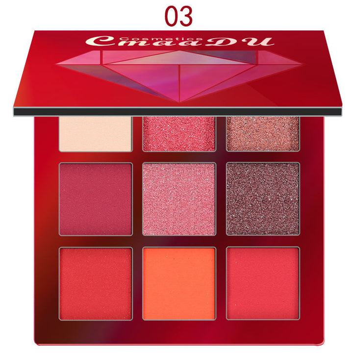 9-Color Diamond Shine Eyeshadow Palette for Bold Looks