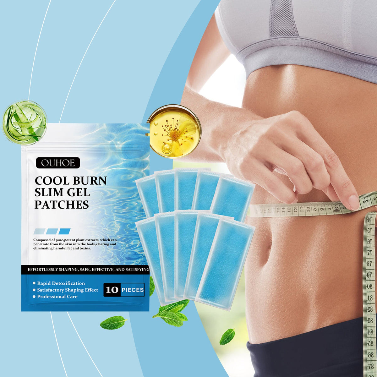 Slimming Gel Patches for Body Contouring, 10-Pack