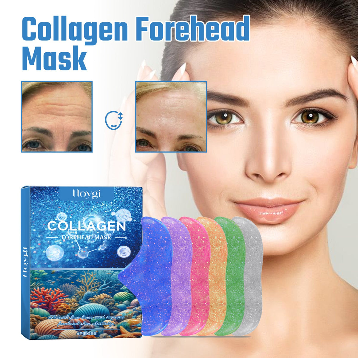 Collagen Forehead Mask Set for Fine Lines & Dryness