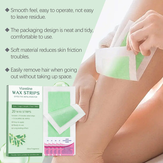 Viareline Wax Strips - Gentle At-Home Hair Removal