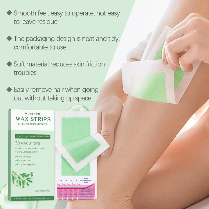 Viareline Wax Strips - Gentle At-Home Hair Removal