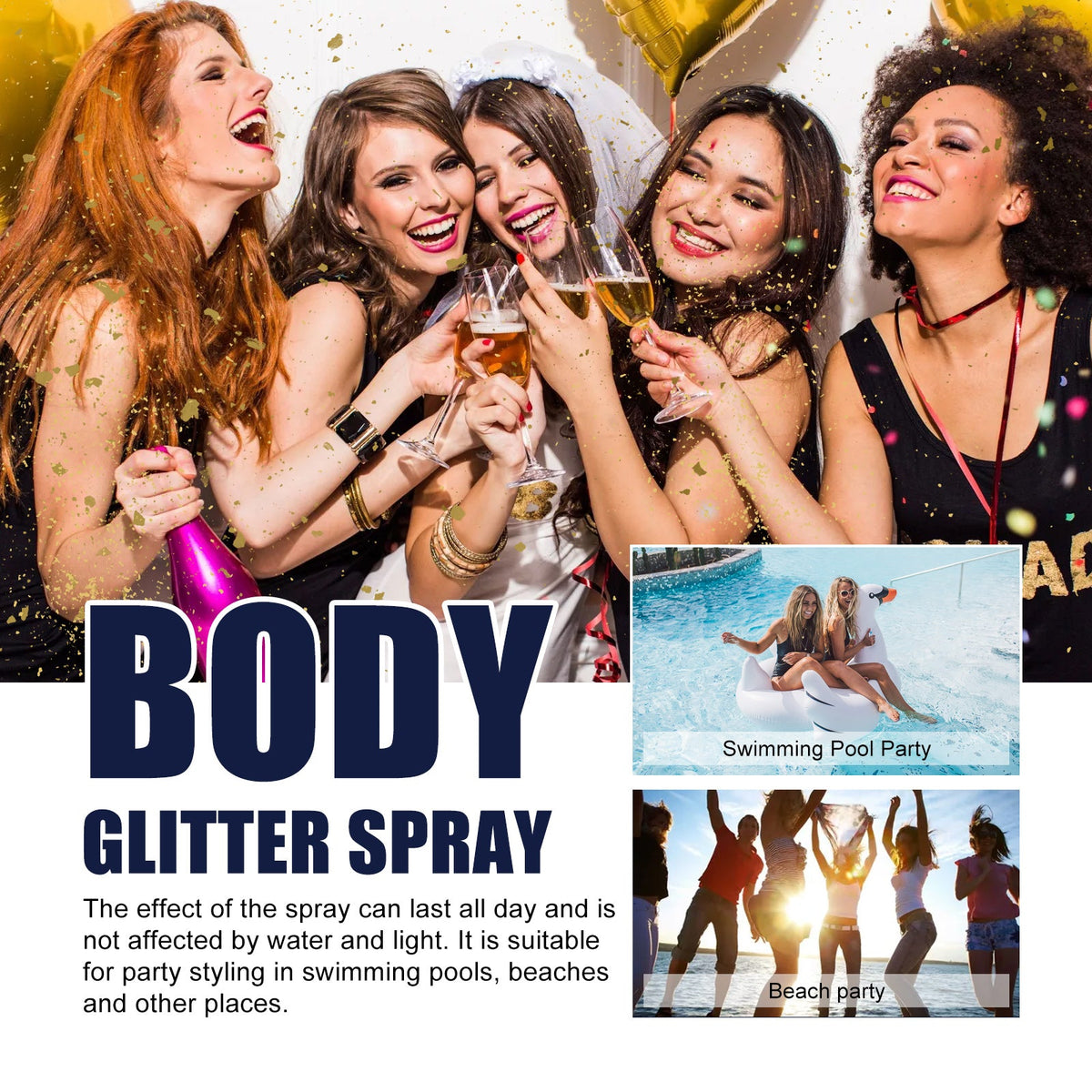 Glitter Spray Highlighter for Water-Resistant Glow