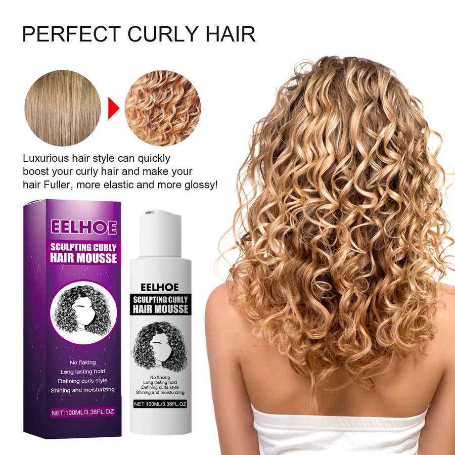 Curly Hair Styling Mousse for Defined, Glossy Curls