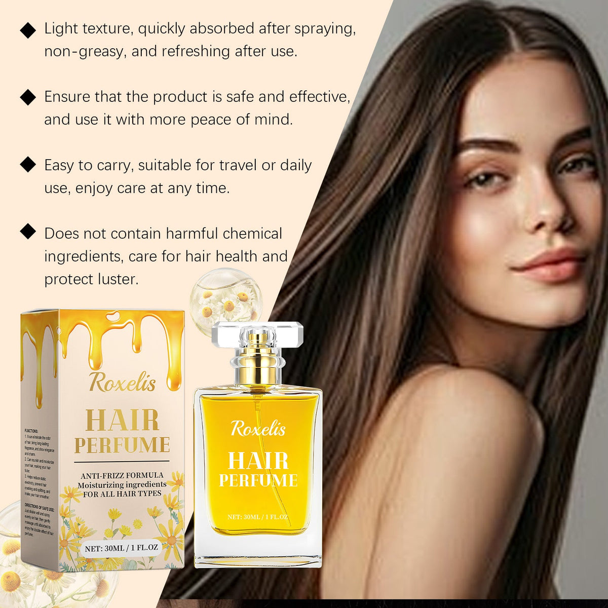 Hair Perfume Spray — Honey-Chamomile Hydration & Frizz Control