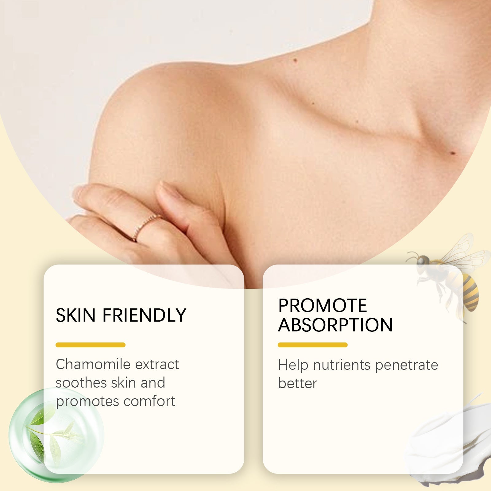 Lifestyle image showing clean, smooth skin on chest/shoulder area