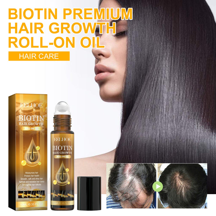 Biotin Hair Oil Roll-On for Fuller-Looking, Shinier Hair